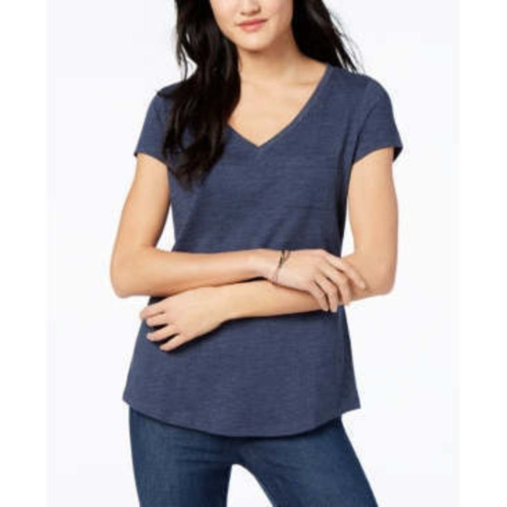 V-Neck Patch-Pocket T-Shirt - Size [Insert Size], Color [Insert Color]